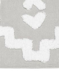 Handgewebter Baumwollteppich Idris mit erhabener Hoch-Tief-Struktur, 100% Baumwolle, Grau, B 80 x L 150 cm (Grösse XS)