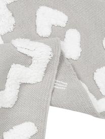 Tappeto in cotone tessuto a mano con struttura rialzata alta-bassa Idris, 100% cotone, Grigio, Larg. 80 x Lung. 150 cm (taglia XS)