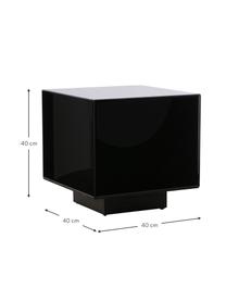 Sklenený konferenčný stolík so zrkadlovým efektom Block, Čierna, Š 40 x V 40 cm