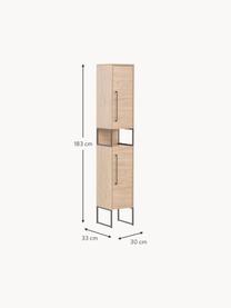 Bad-Hochschrank Rosalie in Eichenholz-Optik, B 30 cm, Beige, Eichenholz-Optik, B 30 x H 183 cm