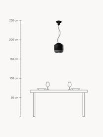 Kleine Pendelleuchte Bellota, handgefertigt, Lampenschirm: Keramik, Baldachin: Aluminium, pulverbeschich, Schwarz, Ø 24 x H 25 cm