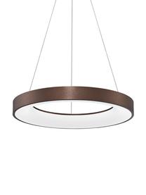 Dimbare LED hanglamp Rando in brons, Lampenkap: gecoat aluminium, Diffuser: acryl, Baldakijn: gecoat aluminium, Bronskleurig, Ø 60 x H 6 cm