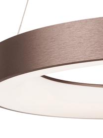 Dimbare LED hanglamp Rando in brons, Lampenkap: gecoat aluminium, Diffuser: acryl, Baldakijn: gecoat aluminium, Bronskleurig, Ø 60 x H 6 cm