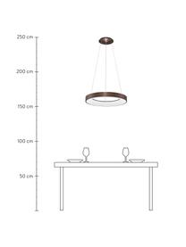 Lampa wisząca LED z funkcją przyciemniania Rando, Odcienie brązowego, Ø 60 x W 6 cm