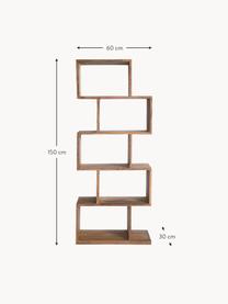 Wandrek Authentico Zick Zack van sheeshamhout, Massief sheesham hout, Sheesham hout, gelakt, B 60 x H 150 cm