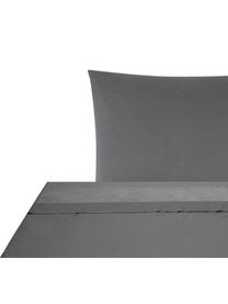 Drap plat en satin de coton gris foncé Comfort, Gris foncé, larg. 240 x long. 300 cm