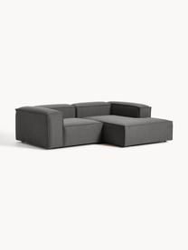 Narożna sofa modułowa Lennon, Tapicerka: 100% poliester Dzięki tka, Stelaż: lite drewno sosnowe, skle, Nogi: tworzywo sztuczne Ten pro, Ciemnoszara tkanina, S 238 x G 180 cm, prawostronna