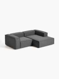 Narożna sofa modułowa Lennon, Tapicerka: 100% poliester Dzięki tka, Stelaż: lite drewno sosnowe, skle, Nogi: tworzywo sztuczne Ten pro, Ciemnoszara tkanina, S 238 x G 180 cm, prawostronna