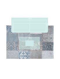 Tappeto con disegno patchwork Multi, Retro: Miscela di cotone, rivest, Blu, grigio, Larg. 140 x Lung. 200 cm (taglia S)