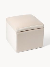 Pouf en velours avec rangement Winou, Velours beige clair, larg. 50 x haut. 48 cm