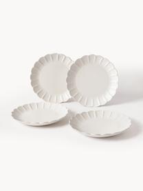 Assiettes plates Sabina, 4 pièces, Grès, Blanc cassé, Ø 27 cm