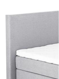 Letto boxspring premium Eliza, Materasso: a molle insacchettate a 7, Piedini: legno di faggio massiccio, Grigio, 200 x 200