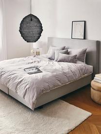 Letto boxspring premium Eliza, Materasso: a molle insacchettate a 7, Piedini: legno di faggio massiccio, Grigio, 200 x 200