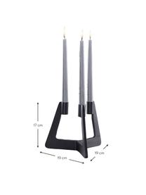 Candelabro moderno Trisset, Metallo rivestito, Nero, Larg. 19 x Alt. 17 cm