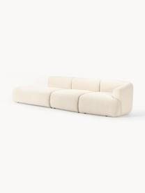 Méridienne XL modulable en tissu bouclé Sofia, Bouclé blanc cassé, L 340 x P 103 cm, module d'angle à gauche