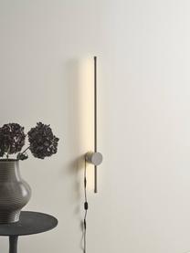 Dimbare LED wandlamp Aliso, Lamp: aluminium, gecoat, Lichtgrijs, B 80 x H 8 cm