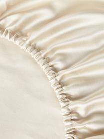 Drap-housse en soie de mûrier Marianna, Blanc cassé, larg. 90 x long. 200 cm, haut. 25 cm