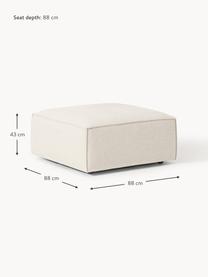 Sofa-Hocker Lennon aus Leinen-Mix, Bezug: 50 % Viskose, 25 % Leinen, Gestell: Fichtenholz, Sperrholz, m, Leinen-Mix Beige, B 88 x T 88 cm