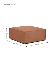 Sofa-Hocker Lennon, Bezug: 100 % Polyester Der strap, Gestell: Massives Kiefernholz FSC-, Füße: Kunststoff Die Füße befin, Webstoff Nougat, B 88 x T 88 cm