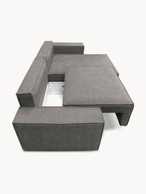 Sofá rinconera cama Melow (3 plazas), con espacio de almacenamiento, Tapizado: 100% poliéster Alta resis, Asiento: espuma fría, espuma de po, Estructura: madera dura, madera bland, Patas: plástico, Tejido gris, An 250 x F 150 cm