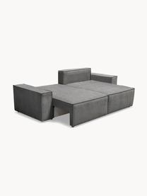 Divano letto angolare 3 posti con contenitore Melow, Rivestimento: 100% poliestere Con 80.00, Struttura: legno duro, legno tenero,, Tessuto grigio scuro, nero, maculato, Larg. 250 x Prof. 150 cm