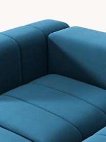 Canapé modulable 4 places en velours avec pouf Lena, Velours bleu pétrole, larg. 287 x prof. 181 cm