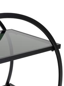 Metall-Servierwagen Loft mit Glasplatten, Gestell: Metall, pulverbeschichtet, Schwarz, B 74 x H 85 cm