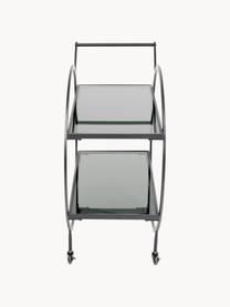 Camarera Loft, estantes de vidrio, Estructura: metal, recubierto en polv, Bandejas: vidrio laminado tintado, Negro, An 74 x Al 85 cm