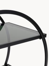 Carrello da portata con piani in vetro Loft, Struttura: metallo, verniciato a pol, Ripiani: vetro temperato, tinto, Nero, Larg. 74 x Alt. 85 cm