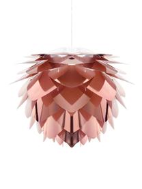 Hanglamp Silvia, bouwpakket, Lampenkap: polypropyleen, Baldakijn: kunststof, Koperkleurig, wit, Ø 50  x H 41 cm