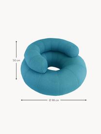 Sillón artesanal para exterior Don Out, Tapizado: 70% PAN + 30% PES, imperm, Azul petróleo, Ø 98 x Al 50 cm