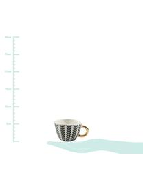 Tazas de café Masai, 6 uds., Gres, Negro, blanco, dorado, Ø 7 x Al 5cm