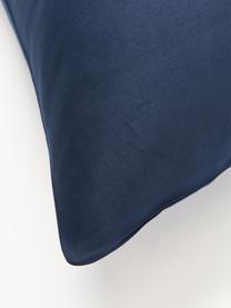 Taie d'oreiller en satin de coton Comfort, Bleu foncé, larg. 50 x long. 70 cm