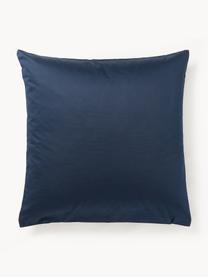 Taie d'oreiller en satin de coton Comfort, Bleu foncé, larg. 50 x long. 70 cm