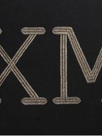 Kissen Xmas mit goldener Aufschrift, mit Inlett, Baumwolle, Schwarz, Goldfarben, 30 x 50 cm