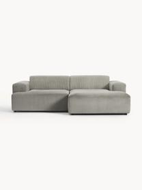 Cord-Ecksofa Melva (3-Sitzer), Bezug: Cord (92% Polyester, 8% P, Gestell: Massives Kiefernholz, Spa, Cord Grau, B 238 x T 143 cm, Eckteil links