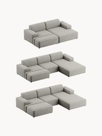 Cord-Ecksofa Melva (3-Sitzer), Bezug: Cord (92% Polyester, 8% P, Gestell: Massives Kiefernholz, Spa, Cord Grau, B 238 x T 143 cm, Eckteil links