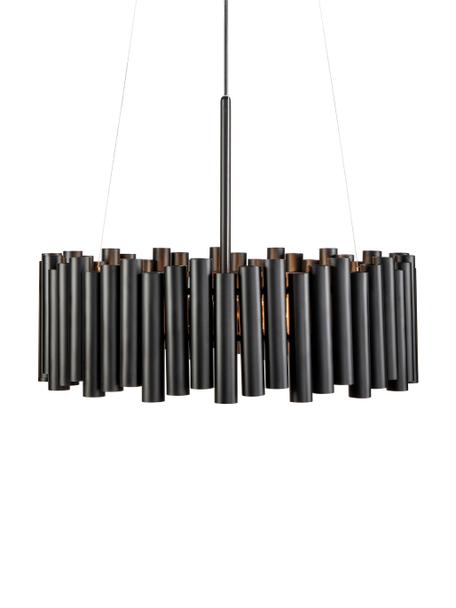 Lámpara de techo Level, estilo moderno, Pantalla: metal recubierto, Anclaje: metal recubierto, Cable: cubierto en tela, Negro, Ø 53 x Al 20 cm