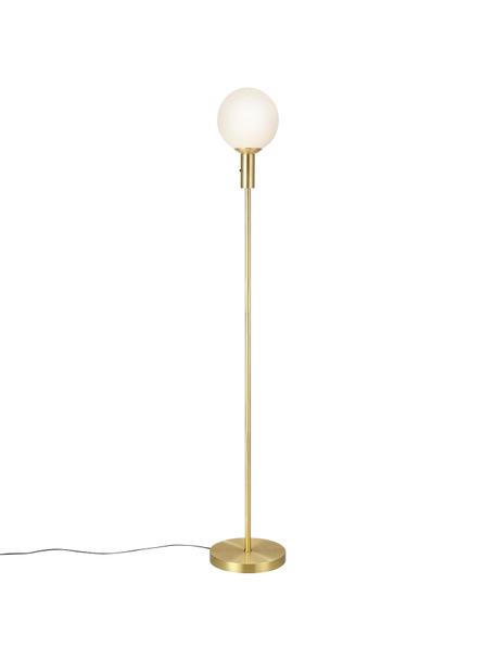 Lampa podłogowa ze szkła opalowego Minna, Odcienie mosiądzu, Ø 22 x W 144 cm