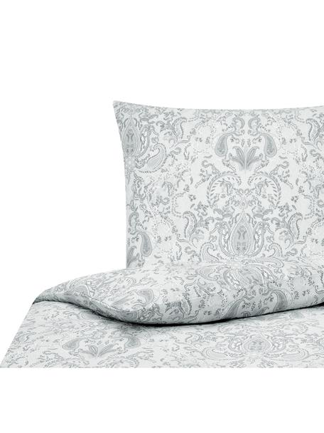 Funda nórdica de satén Grantham, Gris claro estampado, Cama 180/200 cm (260 x 220 cm)