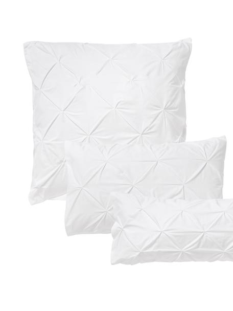 Baumwollperkal-Kopfkissenbezug Brody mit Steppmuster in Origami-Optik, Webart: Perkal Fadendichte 200 TC, Weiß, B 40 x L 80 cm