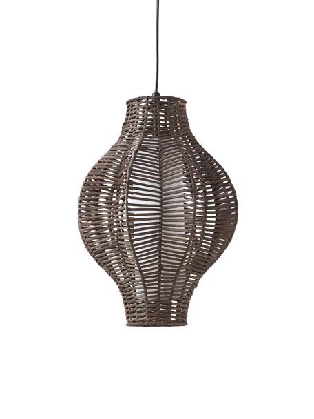 Lampa wisząca z rattanu Malena, Ciemny brązowy, Ø 35 x W 150 cm
