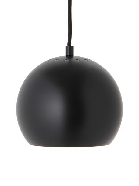 Lampada sfera a sospensione color nero opaco Ball, Paralume: metallo rivestito, Baldacchino: metallo rivestito, Nero, bianco, Ø 18 x Alt. 16 cm