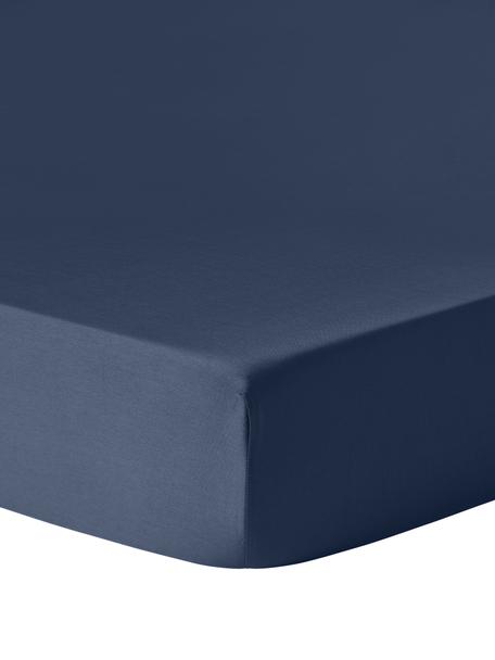 Topper hoeslaken Comfort, katoensatijn, Weeftechniek: satijn Draaddichtheid 250, Donkerblauw, B 90 x L 200 cm
