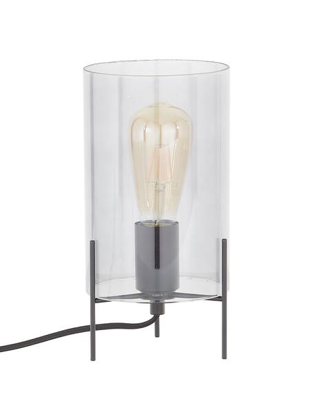 Petite lampe à poser en verre teinté Laurel, Transparent, noir, Ø 14 x haut. 28 cm