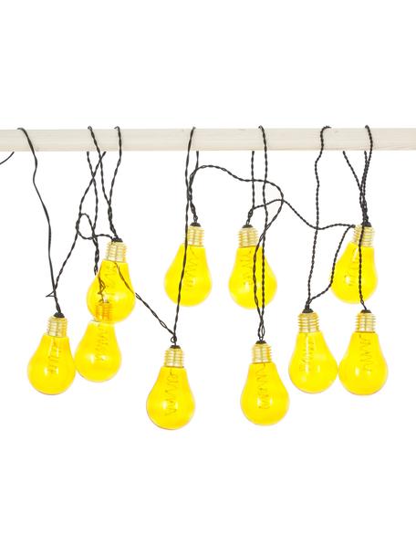 Světelný LED řetěz Bulb, 360 cm, 10 lampionů, Žárovka: jantarová, zlatá Kabel: černá, D 360 cm