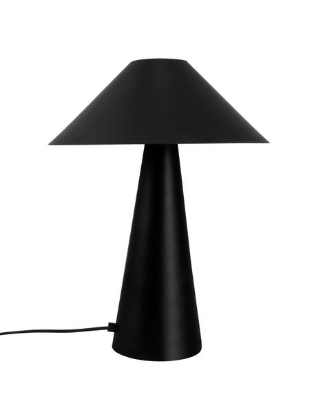 Lampada da tavolo di design Cannes, Paralume: metallo rivestito, Base della lampada: metallo rivestito, Nero, Ø 30 x Alt. 47 cm