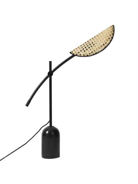 Stolní lampa s vídeňskou pleteninou Freja, Černá, světle hnědá, Š 56 cm, V 45 cm