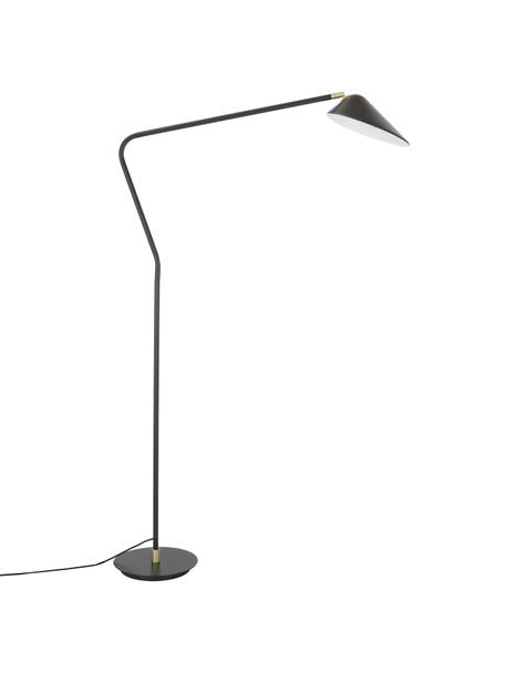 Lámpara de lectura grande Neron, Pantalla: metal con pintura en polv, Cable: cubierto en tela, Negro, An 105 x Al 171 cm