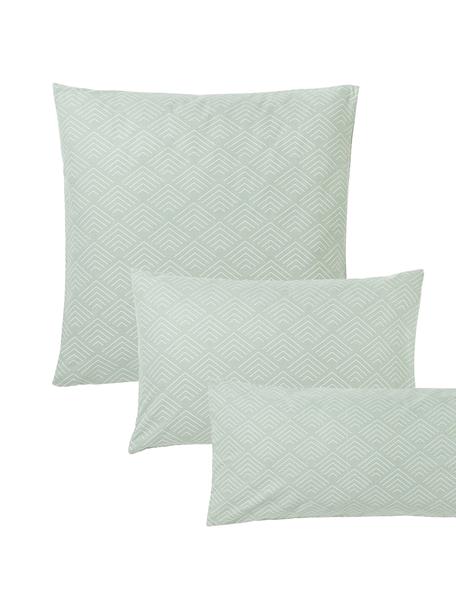 Taie d'oreiller en coton avec motif graphique Milano, Vert sauge, larg. 50 x long. 70 cm
